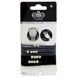 Gumičkové náramky 2v1 Elite Models 16ks šedé a černé