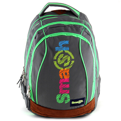 Školní batoh SMASH 2v1 šedý/zelené zipy