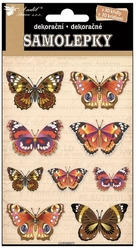 Samolepky skuteční motýli s 3D křídly 19x10 cm