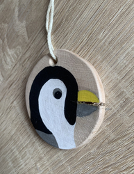Dřevěný obrázek na pověšení - tučňák (II)