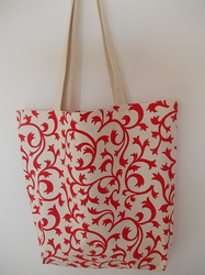 Dámská taška - červené ornamenty