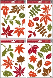 Okenní fólie barevné podzimní listy 27x20cm