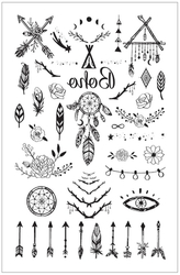 Tetovací obtisky 10,5x6 cm - Mandala  - kopie - kopie - kopie