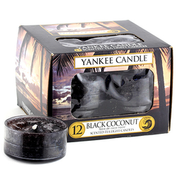 Svíčky čajové YANKEE CANDLE Černý kokos, 12 ks