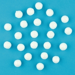 Kuličky bílé glitrové cca 1 cm, 24 ks