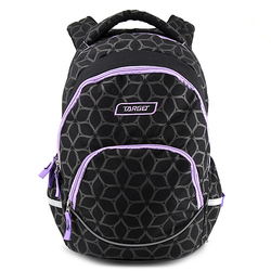 Studentský batoh TARGET fialovo-černý se vzorem