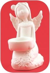 Anděl z porcelánu na svíčku 12 cm