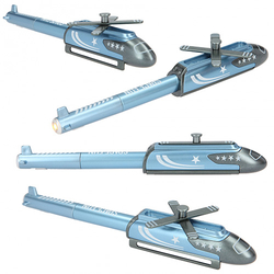 Kuličkové pero Monster Cars vrtulník svítící, metalické modré