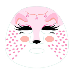 Obličejová maska Top Model liška, růžová