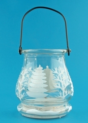 Lucerna skleněná na svíčku 9,5 cm 