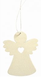 Dřevěný anděl závěsný 8 cm, bílý