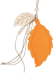 List z filcu s ozdobami na pověšení 6 x 12 cm, oranžový