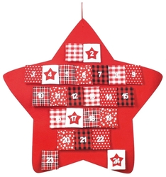 Adventní kalendář hvězda 70 cm, červený - JEN JEDEN KUS, VYSTAVEN NA PRODEJNĚ