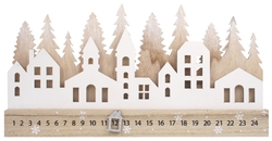 Dřevěný adventní kalendář domky 40 x 20 cm