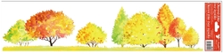 Okenní fólie pruhy podzimní stromy 64x15 cm