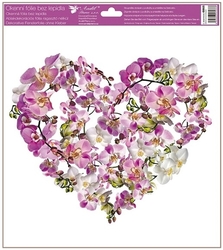 Okenní fólie srdce z květů 30x33,5 cm