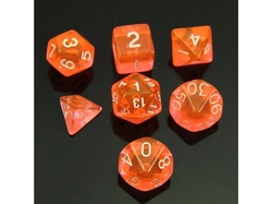 Sada 7 kostek pro RPG, oranžové průhledné
