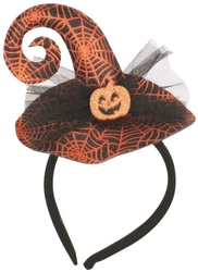 Čelenka klobouček Halloween - černý/stříbrná - kopie
