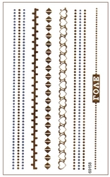 Obtisky vodové, 10,5x6 cm, řetízky zlaté a stříbrné, na různé hladké plochy
