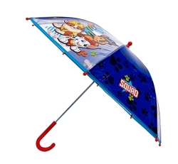 Deštník Tlapková patrola polo-průhledný, modrý