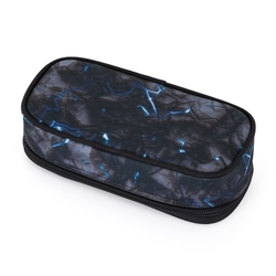 Studentský penál BAGMASTER CASE BAG 24 A – šedý s modrými prvky