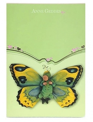 Sešit A4 čtverečky ANNE GEDDES motýl zelený