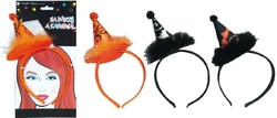 Čelenka klobouček Halloween - černo-oranžový