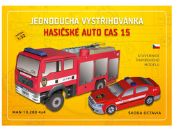 Jednoduchá vystřihovánka hasičské auto CAS15