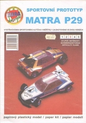 Papírová vystřihovánka sportovní prototyp MATRA P29