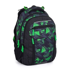 Školní batoh BAGMASTER PORTO 24 A černo-zelený, 29 l vyjímatelný bederní pás - POŠTOVNÉ ZDARMA