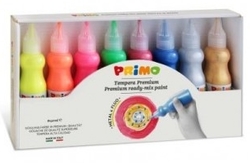 Temperové 3D barvy PRIMO FLUO+METAL, sada 8 x 50 ml, box