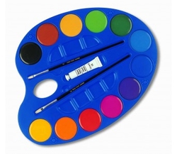 Vodové barvy maxi na paletě PRIMO, 12barev/44mm